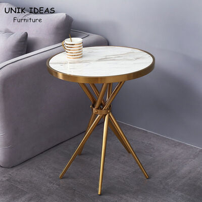 Giá tốt. Modern Round Marble Centre Table Steel Small Side For Bedroom 50x50x60cm trực tuyến