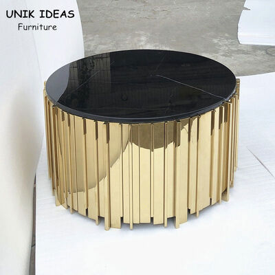 Giá tốt. 45x57cm Luxury Living Room Center Table For Black Sofa Round Side Metal Base trực tuyến