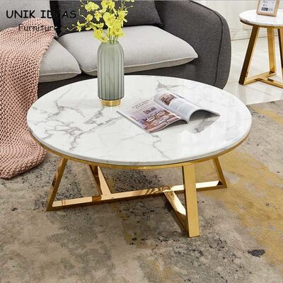 Giá tốt. 100x100cm Luxury Center Tables Metal Base Marble Top Low Tea Round trực tuyến