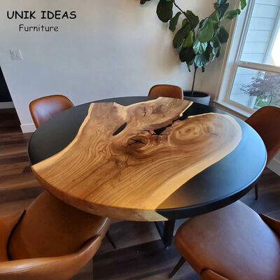 Giá tốt Epoxy Resin Dining Table And Chairs Oak Oval Luxury Dining Room Tables And Chairs Walnut Slab trực tuyến