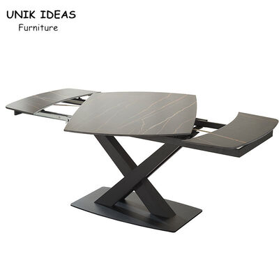 Giá tốt Marble Extendable Dining Table And Chairs Set Modern Nordic Black Adjusted 200cm trực tuyến