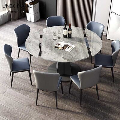Giá tốt. Luxury Extendable Dining Table And Chairs 7 Piece Italian Rock Slab Folding 120cm trực tuyến