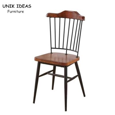Giá tốt. euro style Nordic Dining Chair Retro Solid Wood High Back Metal Bar 85cm trực tuyến