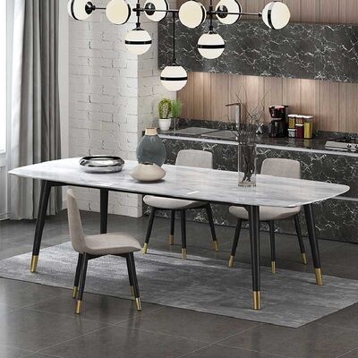 Giá tốt. OEM Luxury Dining Table And Chair Set Sintered Stone Top Nordic Style trực tuyến