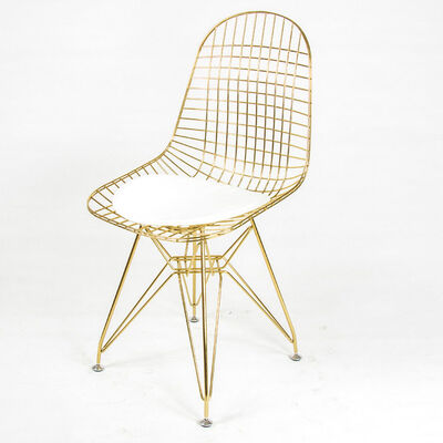 Giá tốt. Indoor Outdoor Furniture Metal Frame Dining Chair PU Leather Gold Wire Chairs trực tuyến