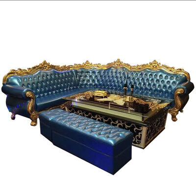 Giá tốt Customized Blue Paint Bar Sofa Set Metal Velvet Sponge Material trực tuyến