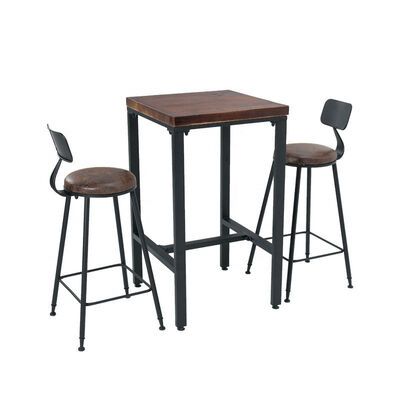 Giá tốt. Unique Wooden Bistro Bar Tables Cafe Square 60x60 High Dining Table Set trực tuyến