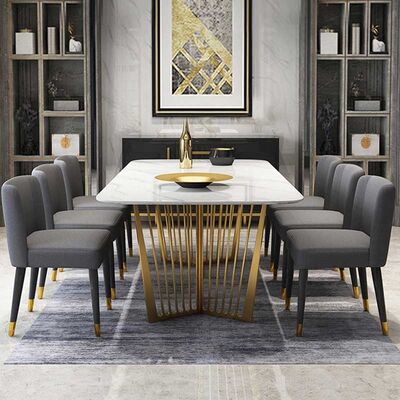 Giá tốt. Stainless Steel Marble Dining Table And Chairs Rectangular Shape Non Porous trực tuyến