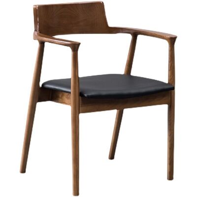 Giá tốt. Vintage Lounge Dining Chair Solid Wood Ash Frame Leather Cover Sponge Cushion trực tuyến