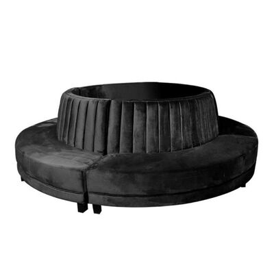 Giá tốt. Hotel Lobby Club Lounge Sofa Black Curved Circular Velvet Fabric trực tuyến