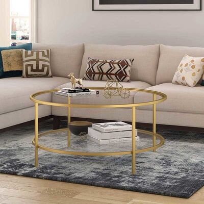 Giá tốt. Durable Round Glass Coffee Table Living Room Furniture 17