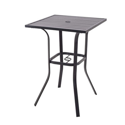 Giá tốt Metal Bistro Table Bar Height Outdoor Square With Umbrella Holes trực tuyến