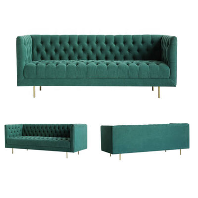 Giá tốt. Luxury Green Velvet Modular Sofa Pull Clasp Sofa American Style 80cm height trực tuyến