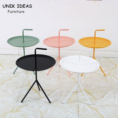 Giá tốt. Metal Iron Round Coffee Table With Handle 49*66cm Tripod Structure Seamless Welding trực tuyến