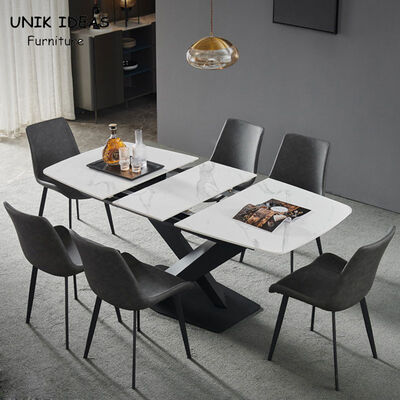 Giá tốt. White Luxury Dining Table And Chairs 150cm 140cm 130CM 160cm 6 Seats Extended trực tuyến